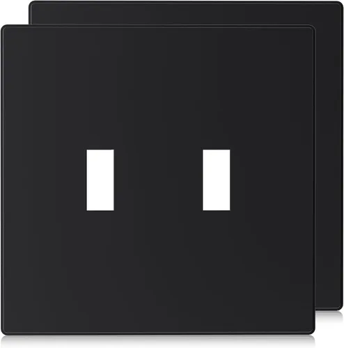 Miniatura 12 de ELEGRP Placas de pared de palanca de 2 segmentos sin tornillos, cubierta de placa frontal termoplástica irrompible de tamaño mediano para Blanco mate