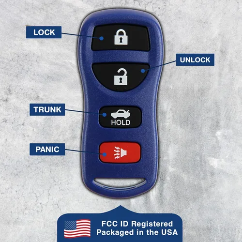 Miniatura 6 de KeylessOption Llavero para 2002 2003 2004 2005 2006 2007 2008 2009 2010 2011 2012 2013 2014 2015 2016 2017 Nissan Altima Maxima Infiniti Remoto, Azul