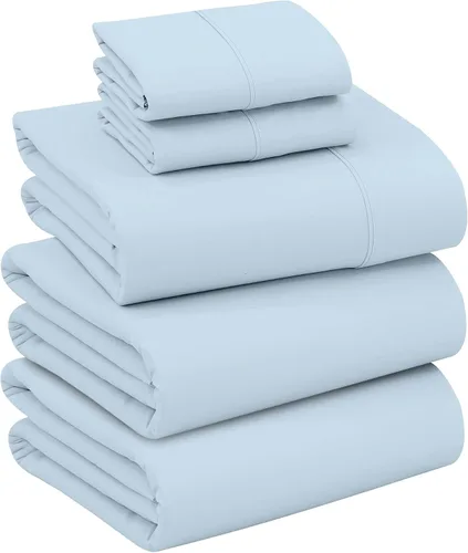 Miniatura 124 de RUVANTI Juego de sábanas divididas tamaño King de 100 % algodón para cama ajustable, 5 piezas, ropa de cama de tejido de percal suave y Guisante