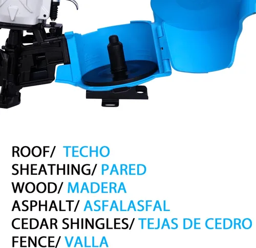 Miniatura 5 de Pistola para Clavos de Techo Estilo Honduras, Clavadora de Techo CN45N de 15 Grados, Clavos de Bobina de 3/4 Pulgadas a 1-3/4 Pulgadas, Capacidad