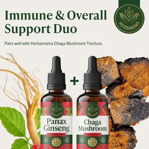 Miniatura 10 de HERBAMAMA Panax - Tintura de raíz de ginseng – Apoyo energético vegano con extracto de ginseng rojo coreano gotas líquidas – Suplemento de apoyo