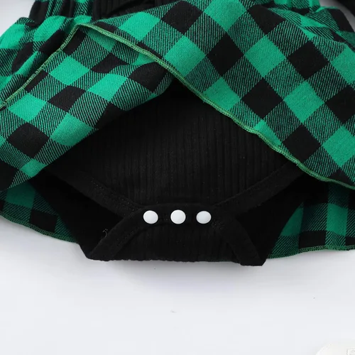 Miniatura 5 de OPAWO Vestido de niña recién nacida con volantes de encaje de manga largacorta, vestido de niña de flores, mameluco acanalado para otoño e invierno