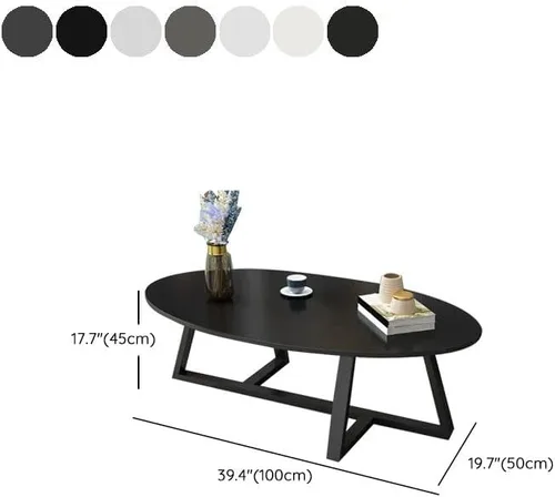 Miniatura 2 de Mesa auxiliar, Mid-Century Glam, mesa de centro ovalada individual, patas cruzadas, mesa de cóctel para sala de estar, 39.5 pulgadas de largo x 19.5