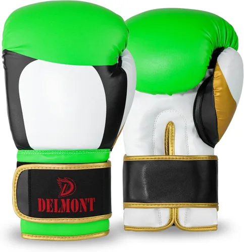 Miniatura 20 de Delmont Guantes de boxeo para hombres y mujeres – Bolsa pesada, guantes de kickboxing, sparring y entrenamiento con acolchado multicapa, soporte