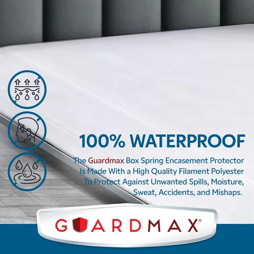 Miniatura 5 de Guardmax Premium Funda para Somier - Funda Impermeable y Antichinches para Somier King Size con Cierre, de 6 Lados, Absorbente, Protege Contra