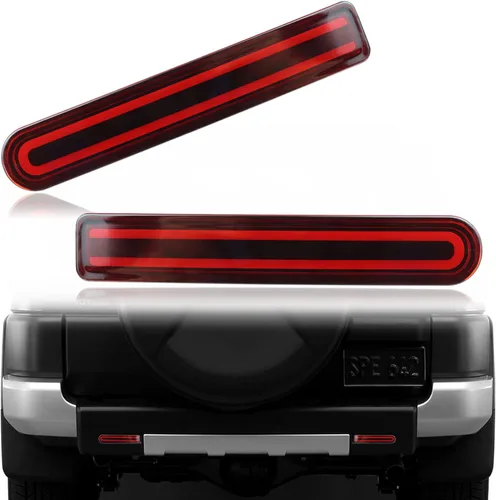 DRL - Lámpara LED trasera antiniebla trasera con lente roja, lámpara de circulación diurna secuencial dinámica, función de luz de giro LED