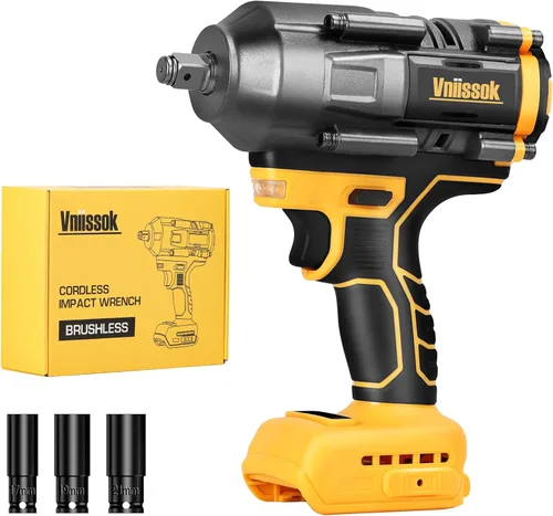 Llave de impacto inalámbrica de 1/2 pulgada para batería Dewalt de 20 V, destornillador de impacto 1000/1200N.m, pistola de impacto eléctrica sin