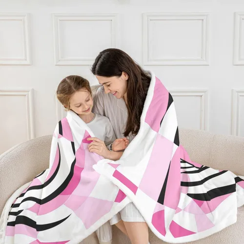 Miniatura 2 de Couple Love Throw Blanket,Cartoon Pink Hearts Bed Plush Blanket for Living Room Decor,Vomantic Valentine Pink Couch Bed Sofa Soft Cozy Kids Adults