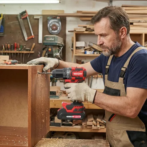 Miniatura 3 de Taladro eléctrico sin escobillas inalámbrico, con batería y cargador 70 N.m 20V Electric drill cordless set 10 batches and storage bag 13 twist