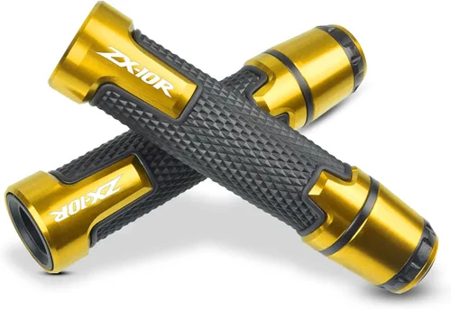 Universal 7/8 '' 0.866 in motocicleta Powersports manillar Grips con extremos de agarre para Kawasaki ZX10R Negro
