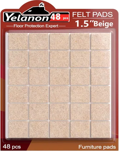 Miniatura 17 de Yelanon Almohadillas de fieltro para muebles, 56 unidades (1+2 pulgadas), almohadillas de fieltro de alta calidad para patas de silla, protectores