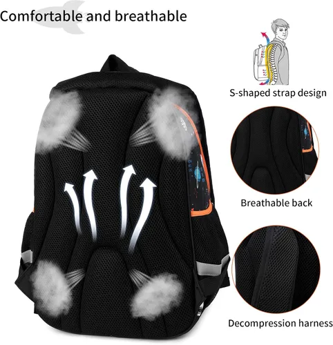 Miniatura 4 de Mochila infantil para niños de primaria kínder, preescolar, 16 pulgadas, multifuncional, bonita gran capacidad