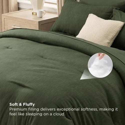 Miniatura 310 de Bedsure Juego de edredón Twin/Twin XL, ropa de cama suave beige para todas las estaciones, juego de cama teñido catiónico, 2 piezas, 1 edredón