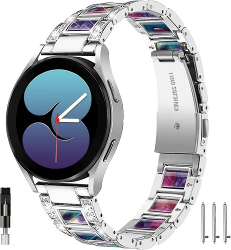 Miniatura 14 de NINKI Correa brillante compatible con Samsung Galaxy Watch 7/6/5/4 FE 1.575 in 1.732 in Classic 1.693 in 1.850 in/Classic 1.654 in 1.811 in/Active 2