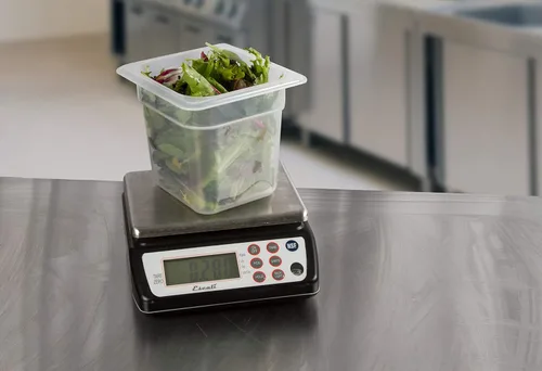 Miniatura 2 de SAN Jamar Báscula digital de cocina cuadrada de capacidad de 33 libras, báscula de control de porciones con plataforma de acero inoxidable, pantalla