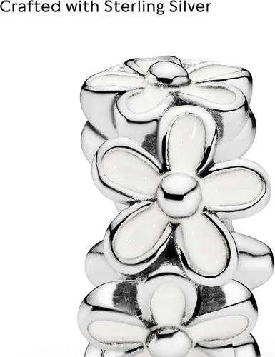 Miniatura 4 de PANDORA Jewelry - Abalorio espaciador de margaritas blancas Impresionantes pulseras con dijes de flores Encanto perfecto para mamá, hermana, hija
