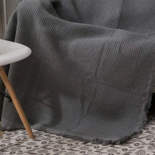 Miniatura 2 de SVIO-SOFACOVER - Manta de algodón con flecos para sofá, funda rústica de punto, reversible, 53.9 x 72.0 in