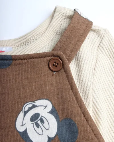 Miniatura 3 de Disney Conjunto de mono de Mickey Mouse para bebé, 2 piezas, mameluco y camisa de manga larga