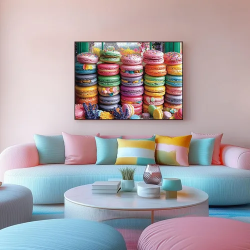 Miniatura 5 de Rompecabezas de 1000 piezas para adultos, rompecabezas de comida, rompecabezas de paleta de macarrón 1000 piezas, rompecabezas creativos
