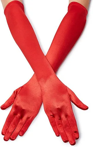 Guantes largos de fiesta de ópera para mujer, guantes de satén de los años 20 y 20, disfraces hasta el codo, vestido de noche nupcial, 22 pulgadas