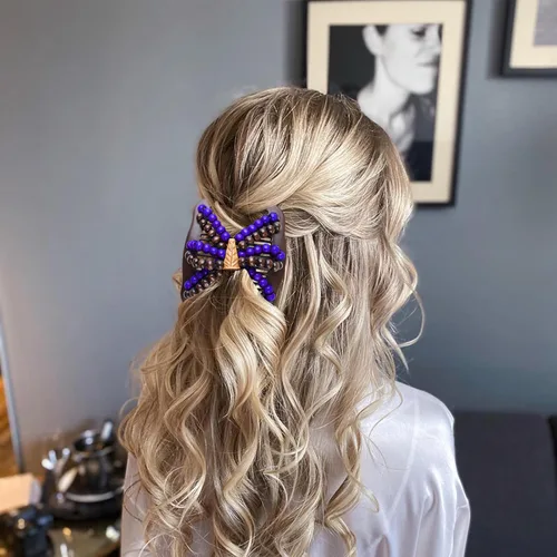 Miniatura 4 de 5 Piezas de Accesorios Mágicos Elásticos para el Cabello: Clips de Peine Elásticos Ajustables, Hacedores de Moños Vintage para Mujeres, Niñas