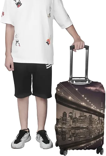 Miniatura 7 de Funda lavable para equipaje, protector de maleta, decoración de puente de Brooklyn, se adapta a maletero de 22 a 24 pulgadas, para viajes, verano