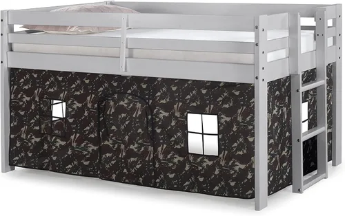 Miniatura 25 de Alaterre Furniture Jasper - Cama tipo loft junior individual, marco gris paloma y fondo de camuflaje gris