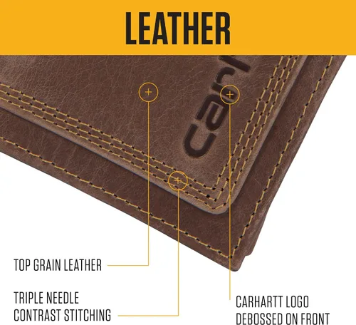 Miniatura 4 de Carhartt - Billetera resistente de cuero con triple puntada para hombre, disponible en múltiples estilos