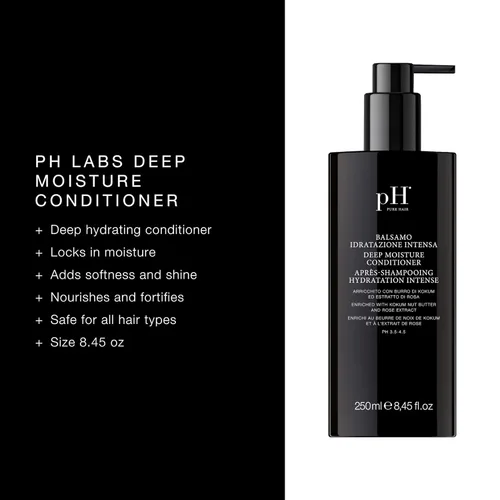 Miniatura 2 de pH PURE HAIR Acondicionador de humedad profunda, hidratación intensa para cabello seco y dañado, tratamiento acondicionador profundo con mantequilla