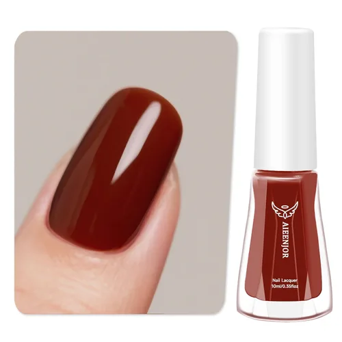 Miniatura 17 de Esmalte de uñas negro, esmalte de uñas de secado rápido, sin rayas, esmalte de uñas de larga duración para uñas de boda de otoño, manicura acogedora
