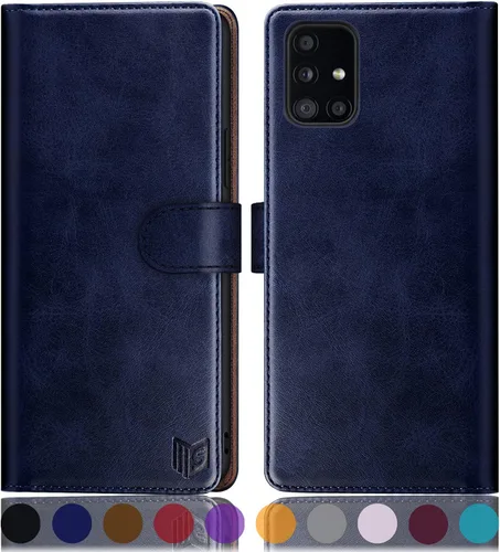 Miniatura 13 de SUANPOT Funda de piel tipo cartera para Samsung Galaxy A71 5G (versión 4G) con tarjetero de crédito RFID, con tapa para Samsung A71, funda