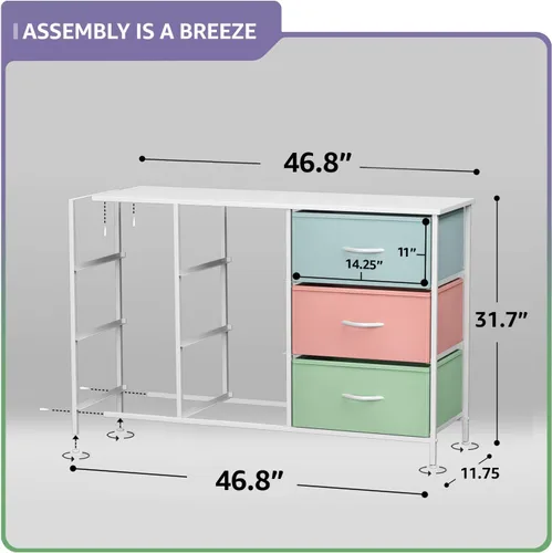 Miniatura 3 de Sorbus Cómoda para niños con 9 cajones - Unidad de almacenamiento organizadora cofre para ropa - Dormitorio, habitación de los niños, guardería