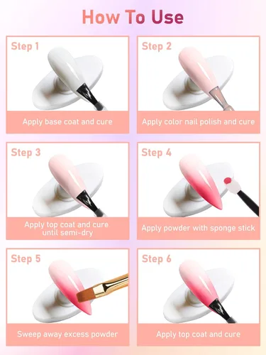 Miniatura 7 de EBANKU Juego de polvos de pigmentos de uñas de 40 colores, paleta profesional de pigmentos de polvo de uñas con tonos iridiscentes para manicura