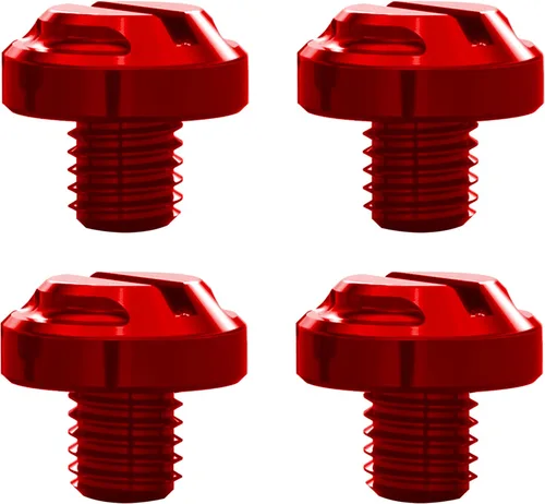 Miniatura 10 de 4 tapones para agujeros de espejo rojo para motocicleta, 2 regulares+2 reversas M10x1.25 (rojo, M10>2 regular + 2 reverso)