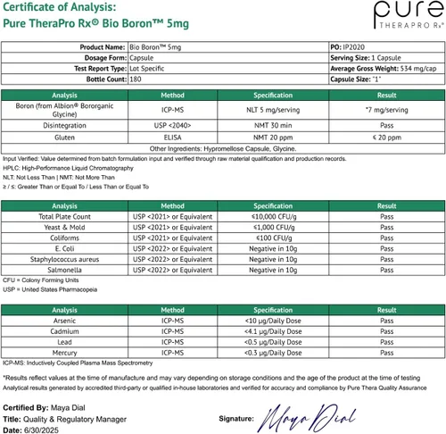 Miniatura 9 de Pure TheraPro Rx Bio Boron - Boro de glicina bororgánica para hombres y mujeres – Fórmula premium para la salud ósea, flexibilidad