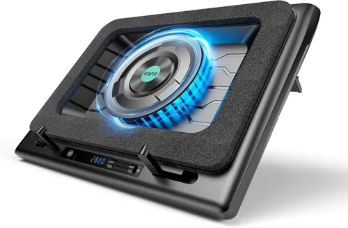 llano V12 - Almohadilla de refrigeración para laptop, soporte enfriador para laptop con potente ventilador turbo de 5.5 pulgadas, velocidad
