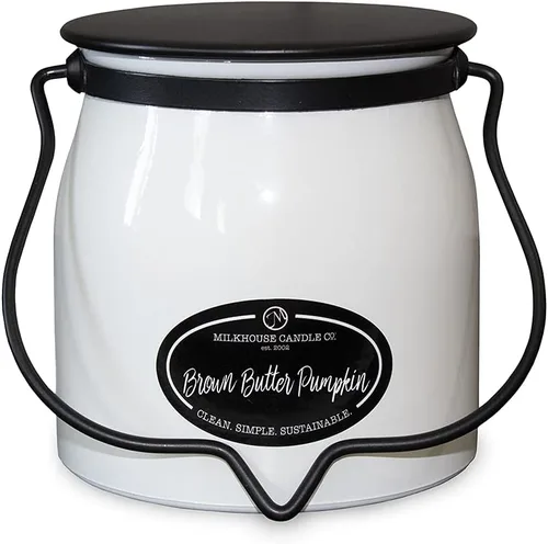 Miniatura 26 de Milkhouse Candle Company Vela de soja de manzana y caramelo, rodajas de manzana, canela, perfumada a vainilla dulce, tarro de mantequilla de 16