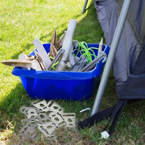 Miniatura 8 de BESPORTBLE Gancho de hebilla triangular para tienda de campaña, hebilla de cuerda triangular de acero inoxidable para acampar al aire libre, toldo
