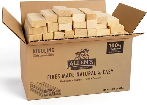 Miniatura 9 de Allen's Madera de Encendido Natural – Caja de 8 LB de Palillos Iniciadores de Fuego Secados al Horno para Fogatas, Estufas de Leña y Barbacoas
