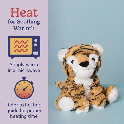 Miniatura 4 de warmies Animales de Peluche con Peso y Aptos para Microondas, Tigre - Animal de Peluche Térmico para Calidez y Comodidad - Lindos Juguetes de Felpa
