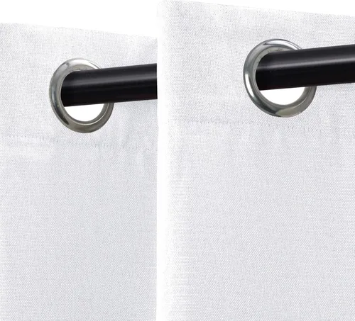 Miniatura 18 de Superior Juego de 2 cortinas opacas con textura de lino, par de paneles con aislamiento térmico con cabecera superior con ojales, cortinas clásicas