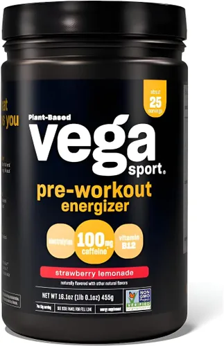 Miniatura 12 de Vega Sport Energizer, Baya de Acai, Polvo de preentrenamiento para mujeres y hombres, apoya la energía y la concentración, electrolitos, vegano