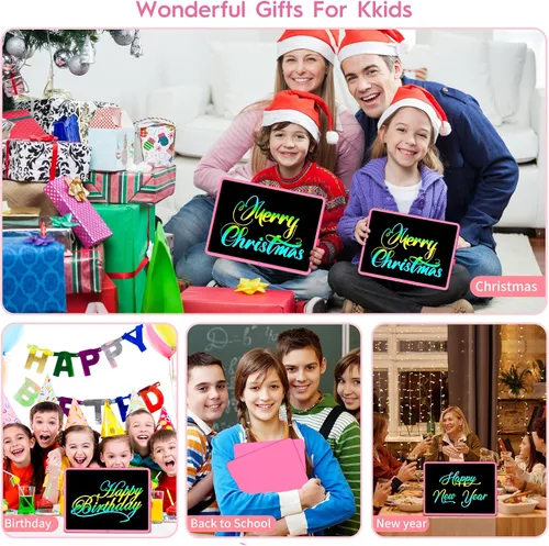 Miniatura 7 de Tableta de escritura LCD de 15 pulgadas para niños, tablero de dibujo colorido y juguetes educativos, regalos para niñas de 3 a 8 años, tablero