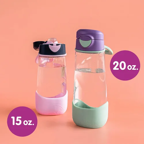 Miniatura 9 de b.box Botella de agua deportiva de 15 onzas para niños, para la escuela, deportes, guardería, diseño sin popote para una fácil limpieza, a prueba