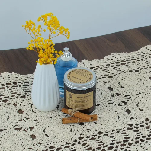 Miniatura 4 de kilofly Mantel de mesa hecho a mano con encaje de algodón de ganchillo, 15 x 43 pulgadas