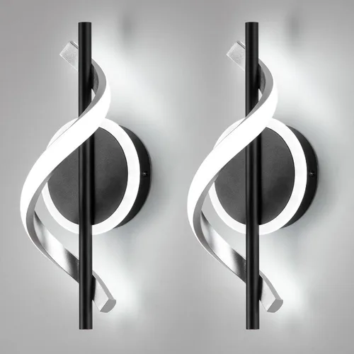 Miniatura 11 de EIDISUNY Apliques LED de pared para interiores, luces LED de montaje en pared de 12 W, lámpara de pared moderna en espiral, lámpara de pared de 3000