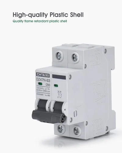 Miniatura 5 de Interruptor de Circuito en Miniatura AC, Interruptor de Circuito de 6 Amp 120V/240V de 2 Polos para Montaje en Riel DIN, Desconexión de CA Solar
