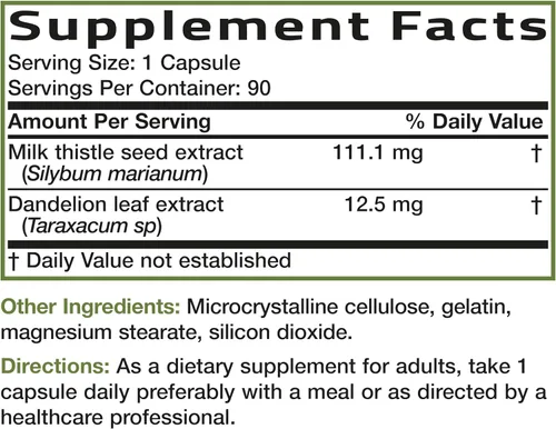 Miniatura 8 de Bronson Cardo Mariano Silimarina Marianum y Extracto de Diente de León Apoyo para la Salud del Hígado, Soporte Antioxidante, Desintoxicación, 90