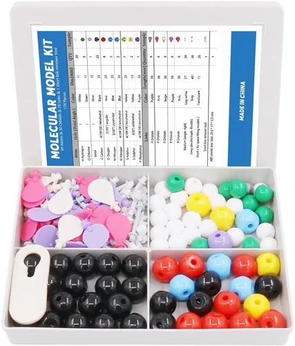 Miniatura 3 de Swpeet Kit de modelo molecular de 178 piezas para profesor de modelo molecular inorgánico y orgánico y 16 años y más adolescentes, 69 átomos, 30