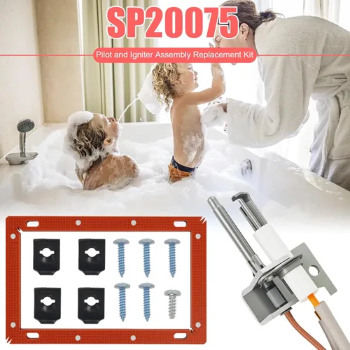 Miniatura 7 de Conjunto piloto e encendedor SP20075 actualizado, compatible con piezas de calentador de agua Rheem Richmond, unidades PROTECH & GE, reemplazo